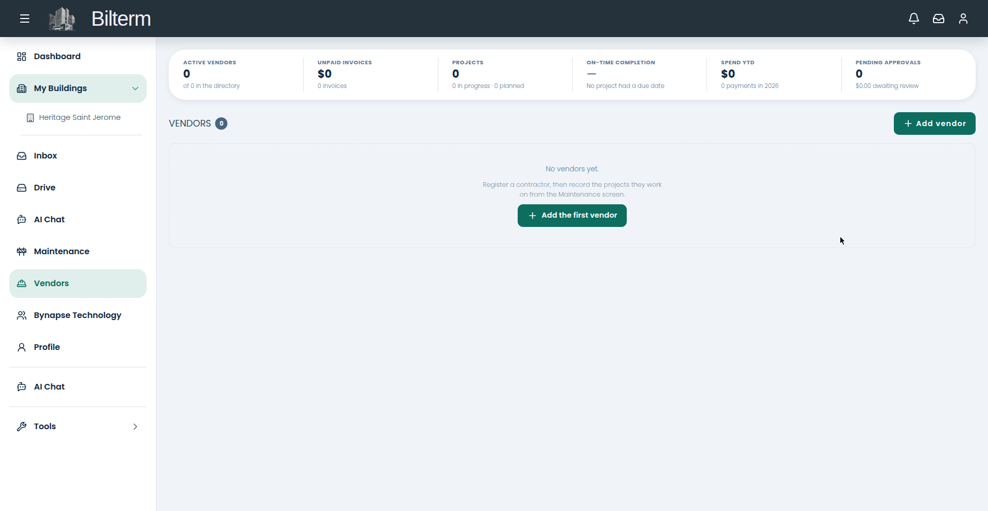The vendor directory.